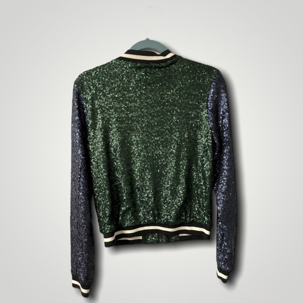 Essential Sequined Color Block Bomber Jacket - image 3